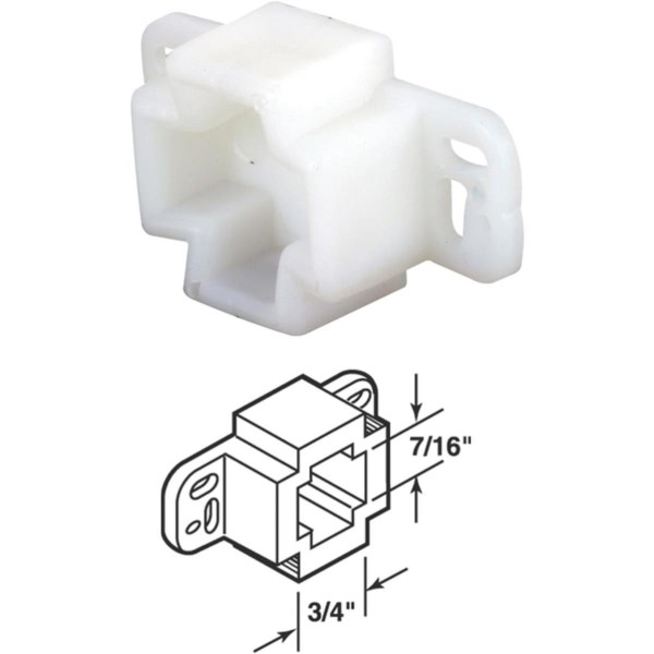 Prime-Line Nylon White Track Socket (2-Pack) - Iieemm