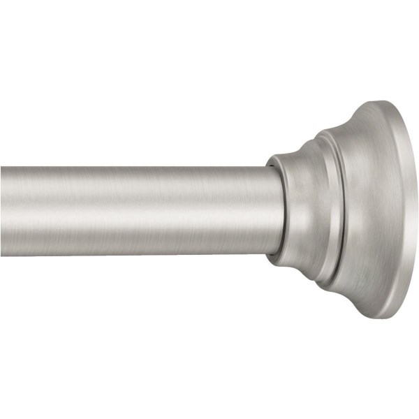 Moen Straight 44 In. To 72 In. Adjustable Tension Shower Rod in Brushed Nickel - Iieemm