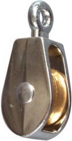 National 3203 1 In. O.D. Single Fixed Eye No-Rust Rope Pulley - Iieemm