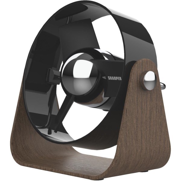 Vornado Sharper Image Small 2-Speed Black Mid Century Design Saddle Desk Fan - Iieemm