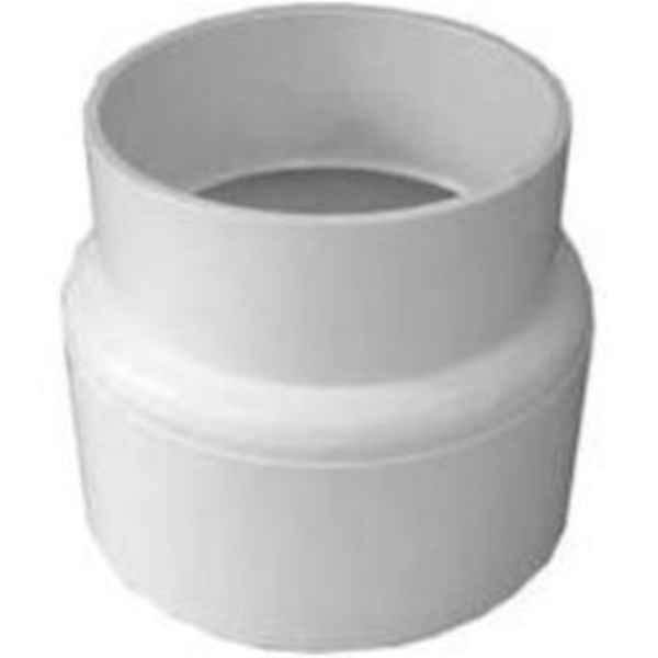 4In PVC Vnyl/Cast Iron Adapter GENOVA PRODUCTS INC Pvc-S&D Adapters 41740 White - Iieemm