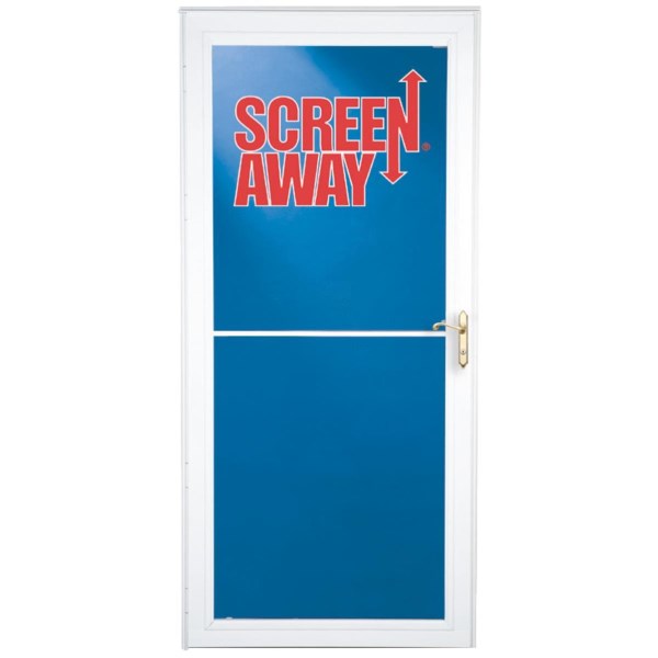 Larson Screenaway Lifestyle 36 In. W x 81 In. H x 1-3/8 In. Thick White Full View Aluminum Storm Door - Iieemm