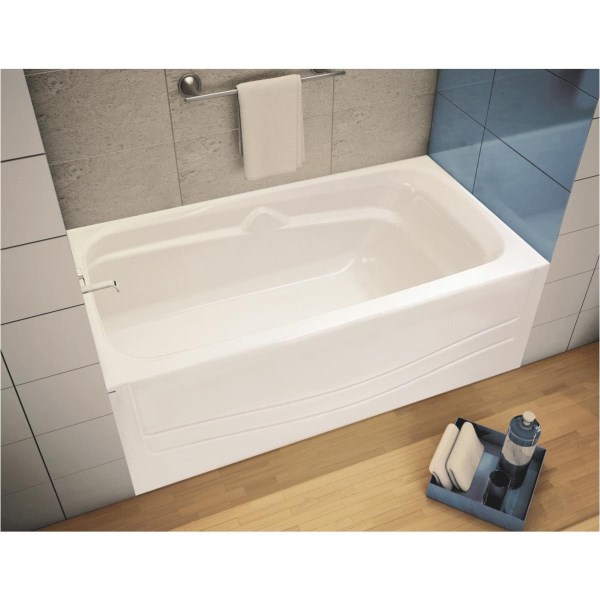 Maax Avenue 60 In. L x 31 In. W x 18 In. H Left Drain Bathtub in White - Iieemm