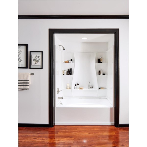 Delta Classic 400 60 In. L x 33 In. W x 18 In. D Right Drain Bathtub in White - Iieemm