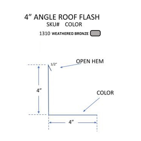 IVEY WEATHERED.BRONZE 4X4X10 FORMED FLASHING - Iieemm