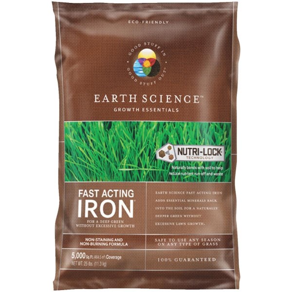 Earth Science Fast Acting 25 Lb. 5000 Sq. Ft. Coverage Iron & Soil Acidifier - Iieemm