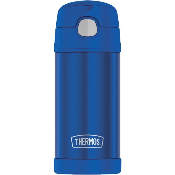 Thermos Funtainer 12 Oz. Navy Stainless Steel Water Bottle With Straw - Iieemm