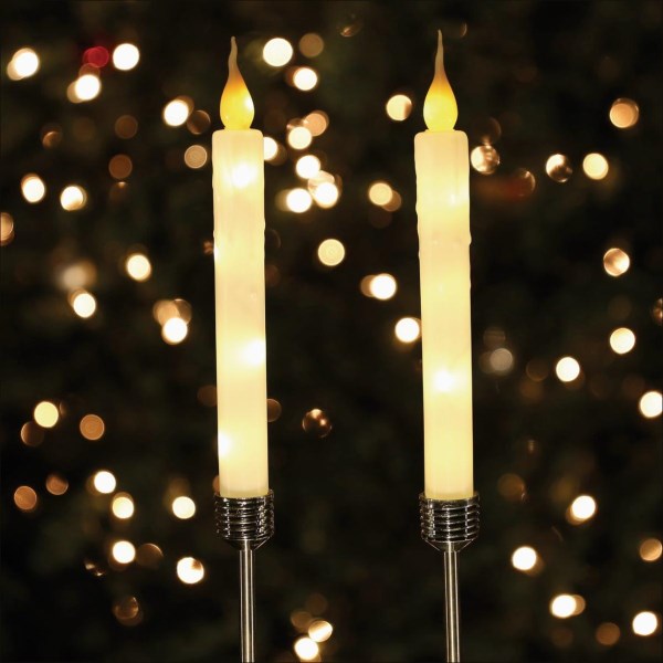 Alpine 40 In. LED Solar White Candle Holiday Garden Stake - Iieemm