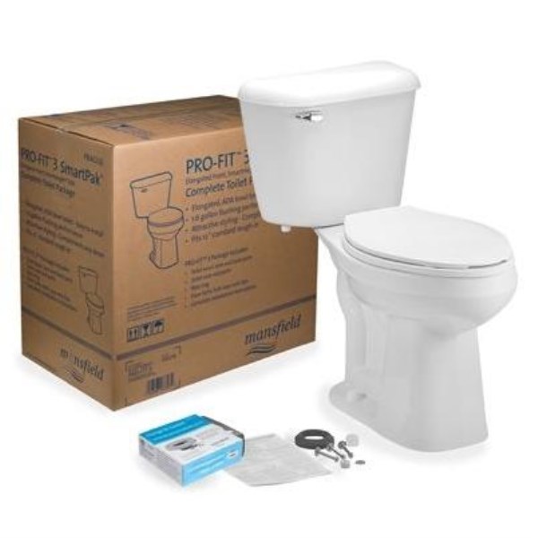 Mansfield Pro-Fit 3 SmartHeight White Elongated Bowl 1.6 GPF Complete Toilet - Iieemm