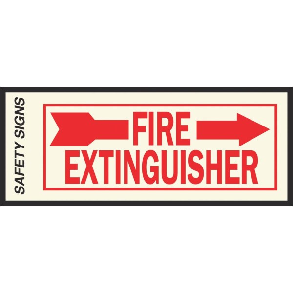 Hy-Ko Vinyl Sign, Fire Extinguisher with Arrow Right - Iieemm
