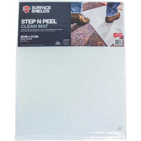 Surface Shields Step N Peel Clean Mat 25.5 In. x 31.5 In. Floor Protector - Iieemm