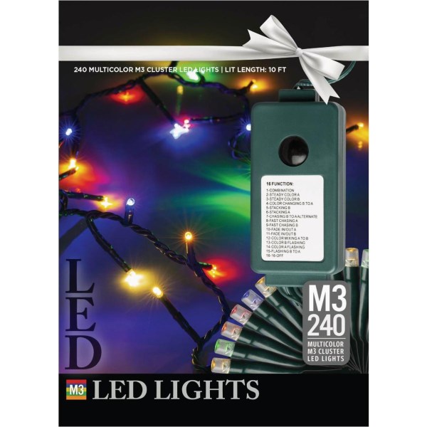 J Hofert Multi 240-Bulb M3 LED Cluster String Light Set - Iieemm