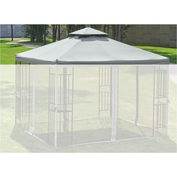 Outdoor Expressions 13 Ft. x 13 Ft. Gray Polyester Replacement Gazebo Canopy - Iieemm