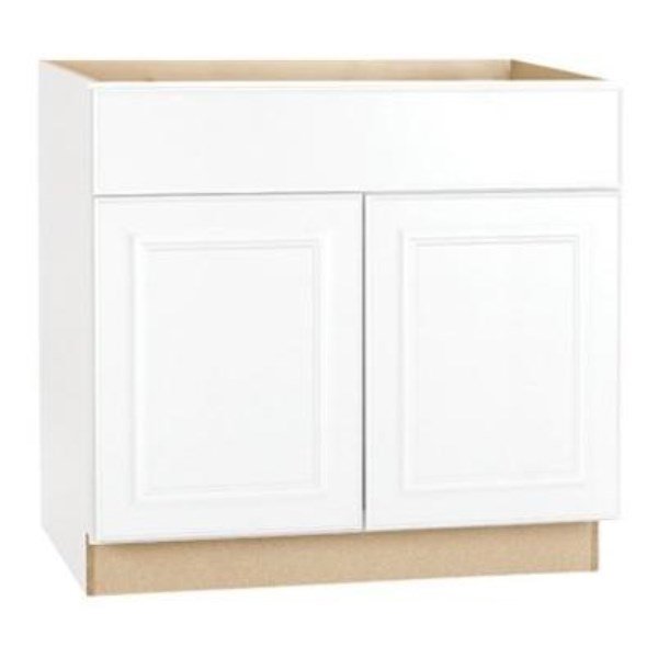 Continental Cabinets Hamilton 36 In. W x 34-1/2 In. H x 24 In. D White Thermofoil Sink/Cooktop Base Kitchen Cabinet - Iieemm