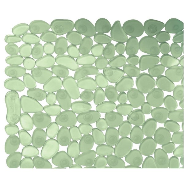 iDesign Pebblz 13.5 In. x 26 In. Green Bath Mat - Iieemm