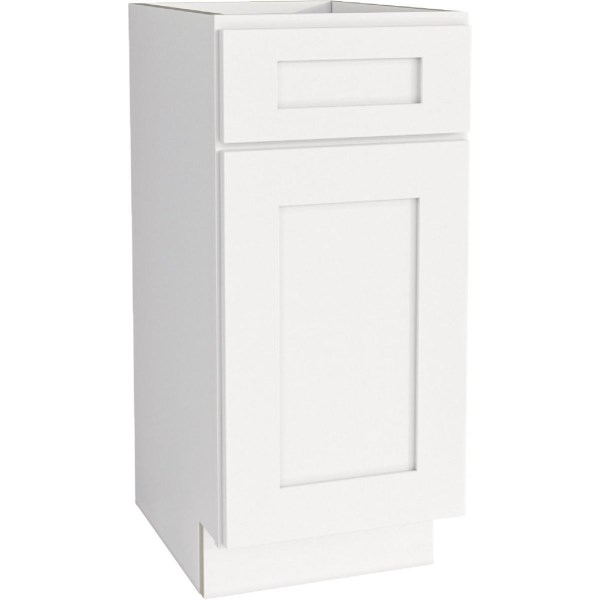 CraftMark Plymouth Shaker 15 In. W x 24 In. D x 34.5 In. H White Base Kitchen Cabinet - Iieemm