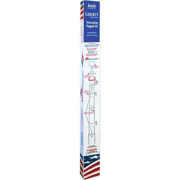 Annin Liberty 3 Ft. x 5 Ft. Nylon American Flag & 21 Ft. Telescopic Pole Kit - Iieemm
