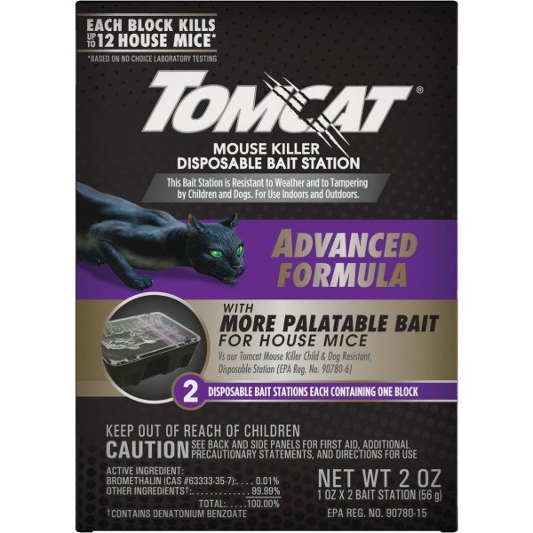 Tomcat Advanced Formula Disposable Mouse Bait Station (2-Pack) - Iieemm