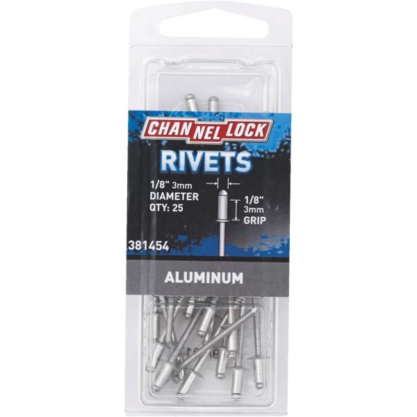 Channellock 1/8 In. Dia. x 1/8 In. Grip Aluminum POP Rivet (25-Pack) - Iieemm