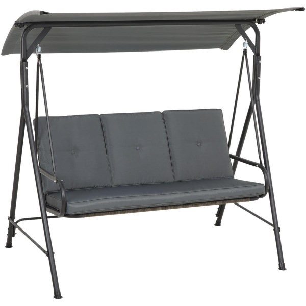Outdoor Expressions 3-Person 71.65 In. W. x 66.93 In. H. x 49.21 In. D. Gray Patio Swing - Iieemm