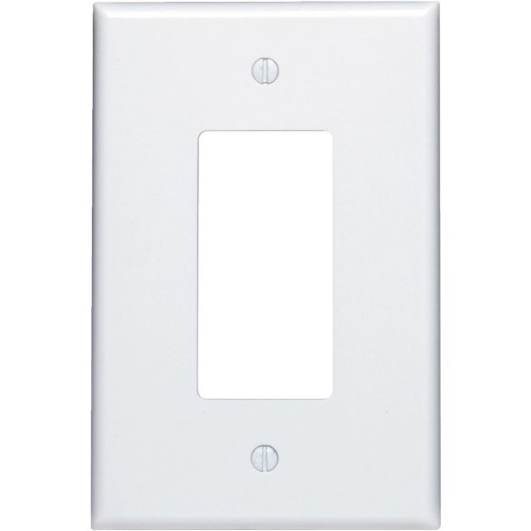 Leviton Decora 1-Gang Plastic Oversized Rocker Decorator Wall Plate, White - Iieemm