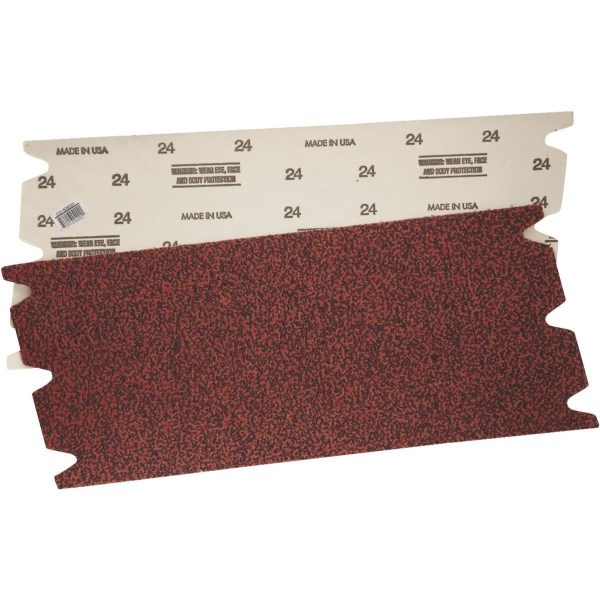Virginia Abrasives 8 In. x 19-1/2 In. 24 Grit Floor Sanding Sheet for EZ-8, EC-8, MV-8, DU-8 Drum Sanders - Iieemm