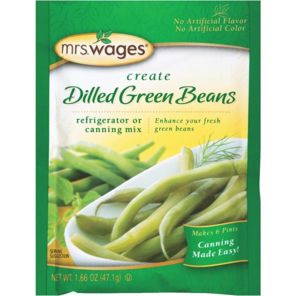 Mrs. Wages 1.7 Oz. Dilled Green Beans Refrigerator Or Canning Pickling Mix - Iieemm