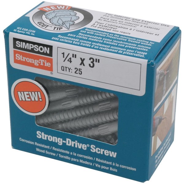 Simpson Strong-Tie 1/4 In. 3 In. Hex Head Structure Screw (25 Ct.) - Iieemm