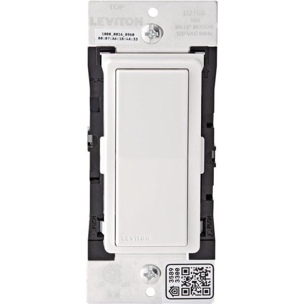 Leviton Decora Smart WiFi 15A 120V White Rocker Switch - Iieemm