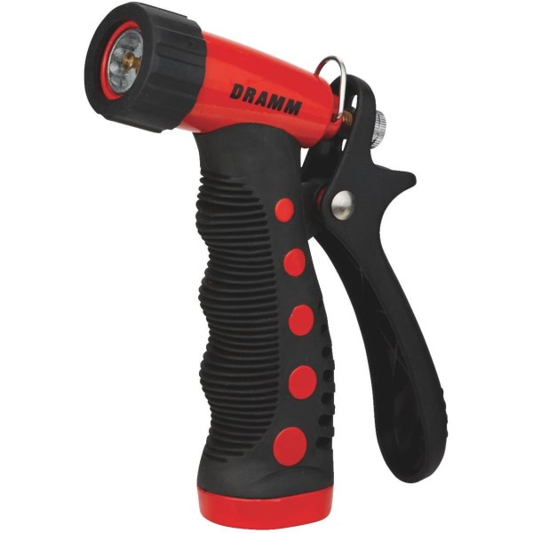 Dramm Heavy-Duty Metal Pistol Nozzle, Red - Iieemm