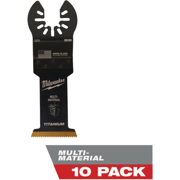 Milwaukee OPEN-LOK 1-3/8 In. Titanium Enhanced Bi-Metal Multi-Material Oscillating Blade (10-Pack) - Iieemm