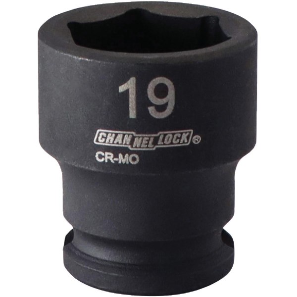Channellock 3/8 In. Drive 19 mm 6-Point Shallow Metric Impact Socket - Iieemm