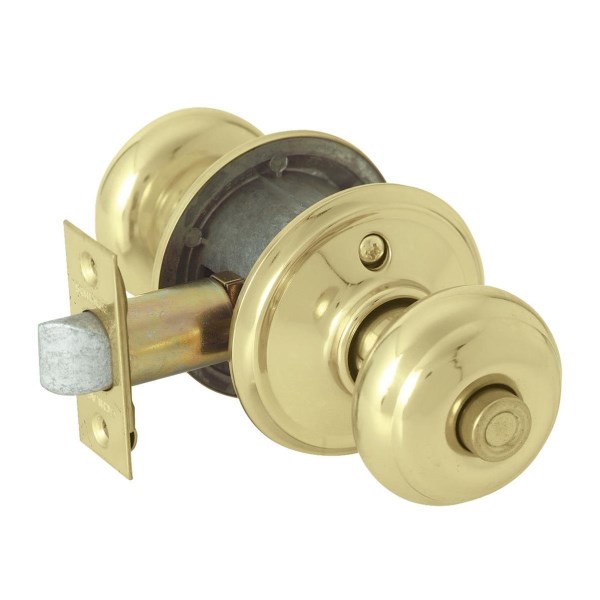 Schlage Georgian Bright Brass Bed & Bath Door Knob - Iieemm