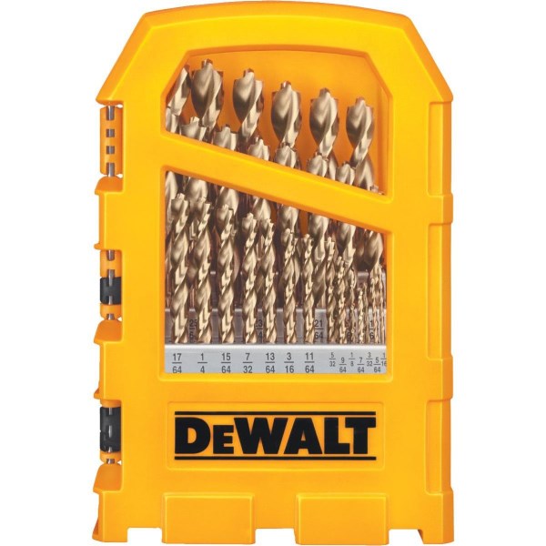 DEWALT 29-Piece Gold Ferrous Pilot Point Drill Bit Set, 1/16 In. thru 9/32 In. - Iieemm