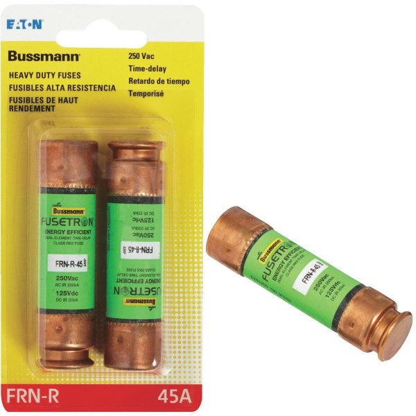 Bussmann 45A FRN-R Cartridge Heavy-Duty Time Delay Cartridge Fuse (2-Pack) - Iieemm