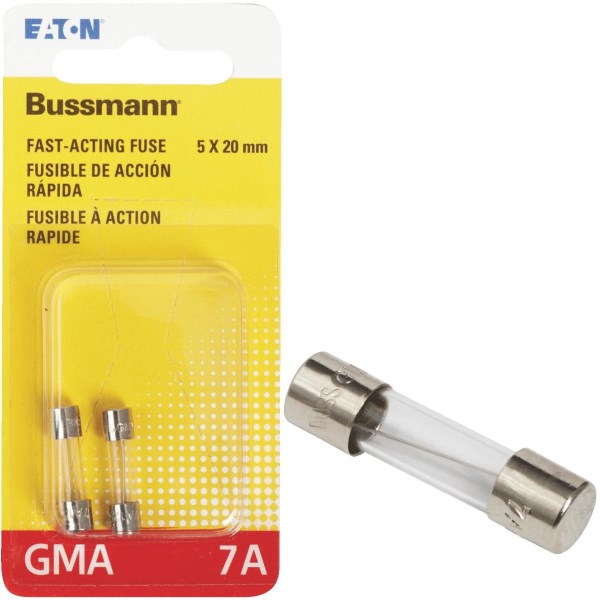 Bussmann 7A GMA Glass Tube Electronic Fuse (2-Pack) - Iieemm