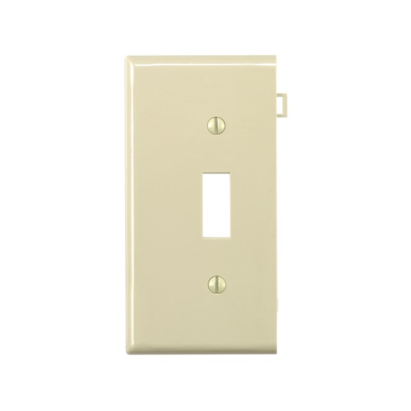 Leviton 1-Gang Plastic Sectional Toggle Switch Wall Plate End Panel, Ivory - Iieemm