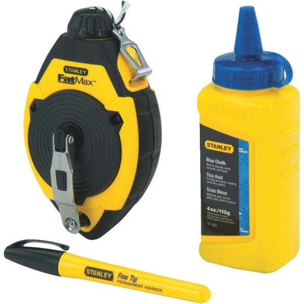 Stanley FatMax 100 Ft. Chalk Line Reel and Chalk with Marker, Blue - Iieemm
