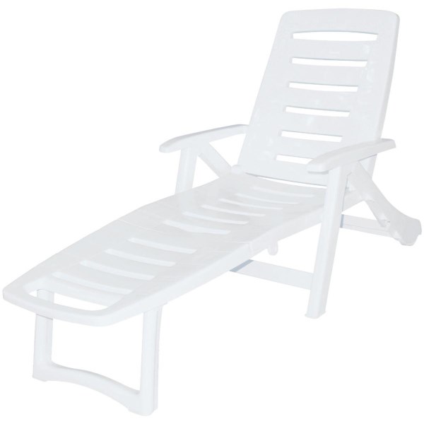 Gracious Living Antigua White Resin Multi-Position Back Rest Lounger - Iieemm