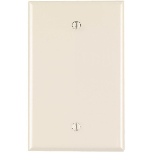 Leviton 1-Gang Mid-Way Thermoplastic Nylon Blank Wall Plate, Light Almond - Iieemm