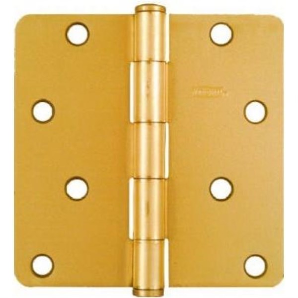 4 In. x 1/4 In. Radius Satin Brass Door Hinge - Iieemm