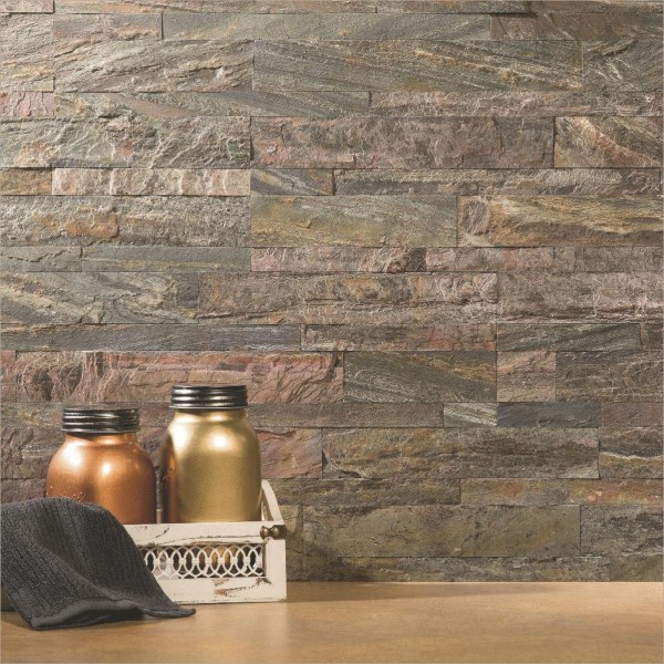Aspect 6 In. x 24 In. Natural Stone Backsplash Peel & Stick, Weathered Quartz - Iieemm