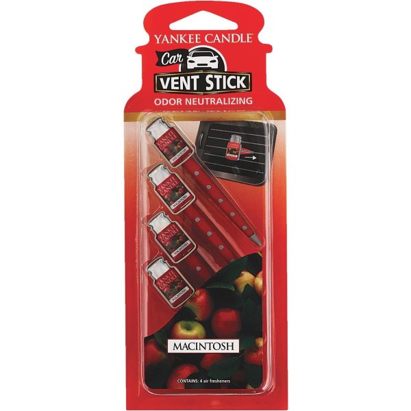 Yankee Candle Vent Stick Car Air Freshener, MacIntosh (4-Pack) - Iieemm