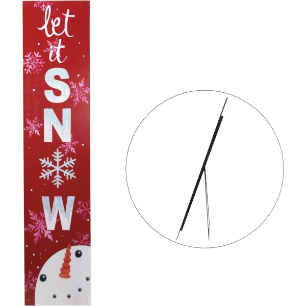 Alpine 1 In. W. x 42 In. H. x 8 In. L. Let It Snow Porch Greeter Sign with Easel - Iieemm
