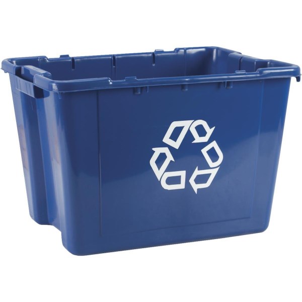 Rubbermaid Commercial 14 Gal. Blue Recycling Box - Iieemm