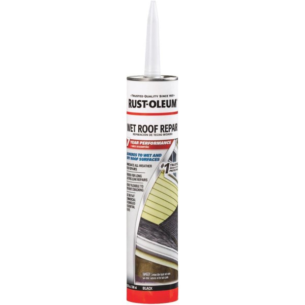 Rust-Oleum 10.1 Oz. Black Advanced Wet or Dry Roof Repair - Iieemm