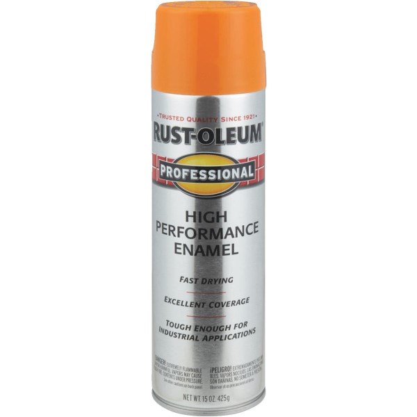 Rust-Oleum Professional 15 Oz. Gloss Industrial Enamel Spray Paint, Safety Orange - Iieemm