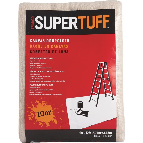 Trimaco SuperTuff Canvas 9 Ft. x 12 Ft. 10 Oz. Drop Cloth - Iieemm