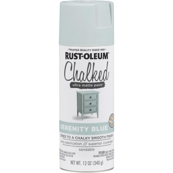 Rust-Oleum Chalked 12 Oz. Ultra Matte Spray Paint, Serenity Blue - Iieemm