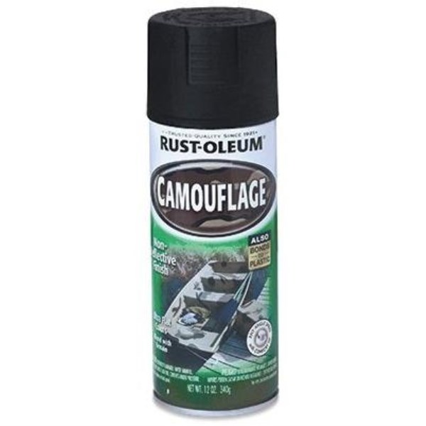 Rust-Oleum Camouflage 12 Oz. Flat Spray Paint, Black - Iieemm
